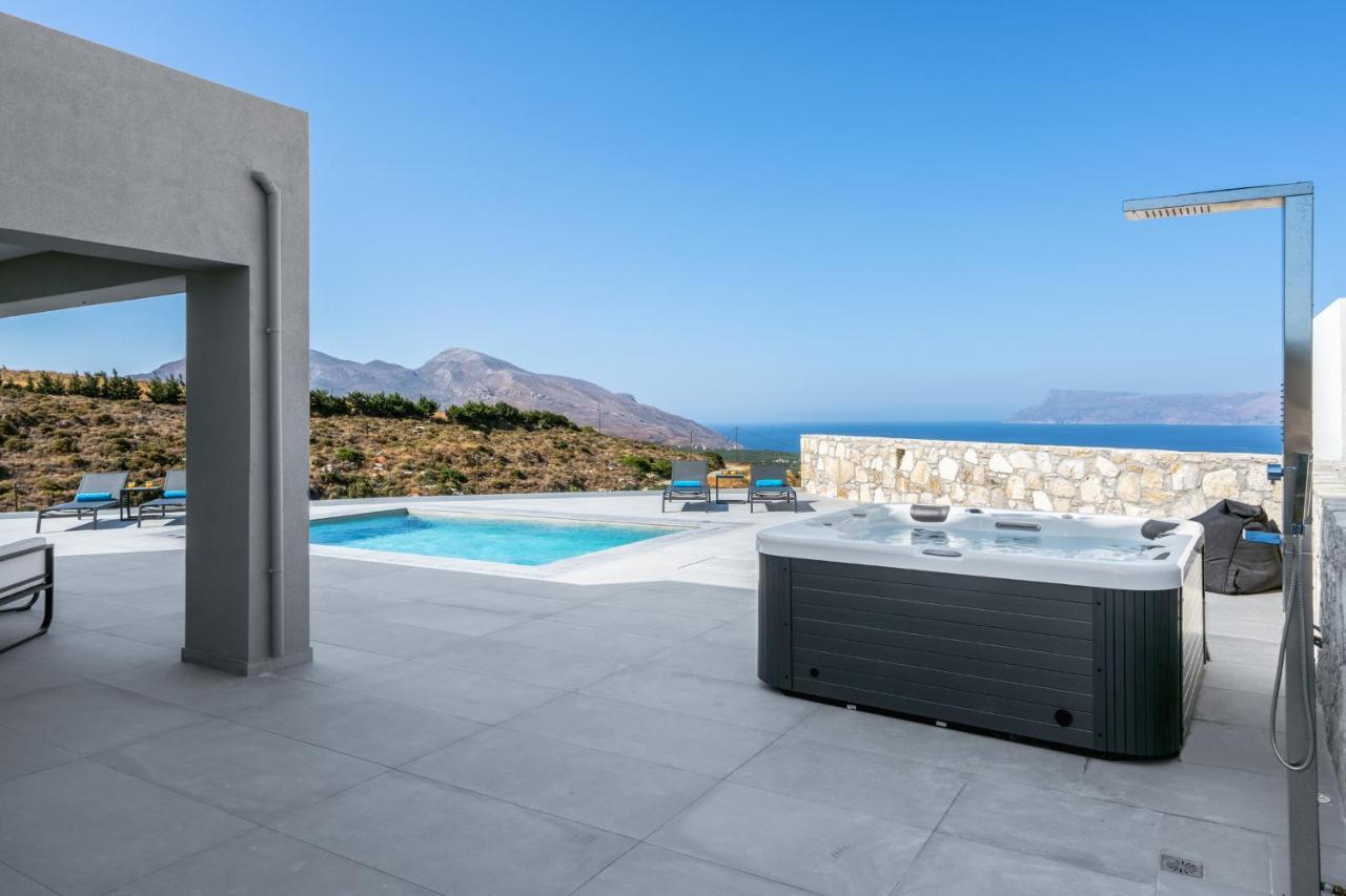 Luxurious Villa Cretan Aura With Private Heated Pool, Jacuzzi And Playroom Agios Ioannis (Gramvousa) Exterior foto